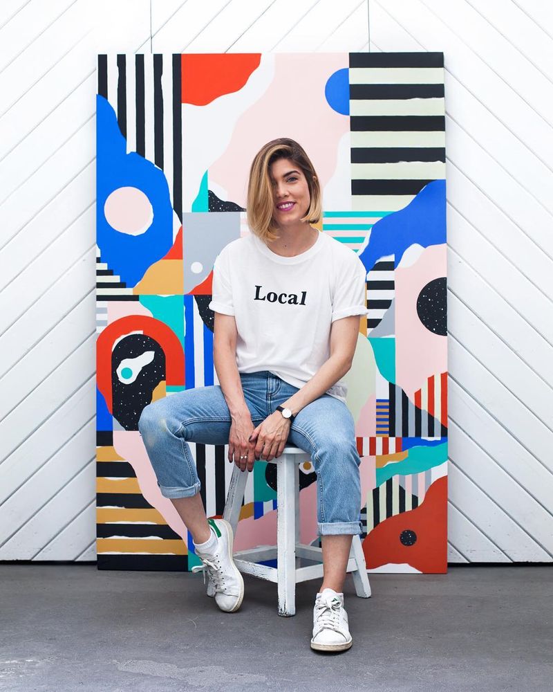 image: Una sonrisa para @localpattern -Thanks! Entrevista #localfaces ?Link in bio ? #localpattern Shot by @amirkuckovic -#mireiaysuscosas #cocolia #cocoliastudio #localpattern #mireiaruiz #barcelona #painting by mireiaysuscosas