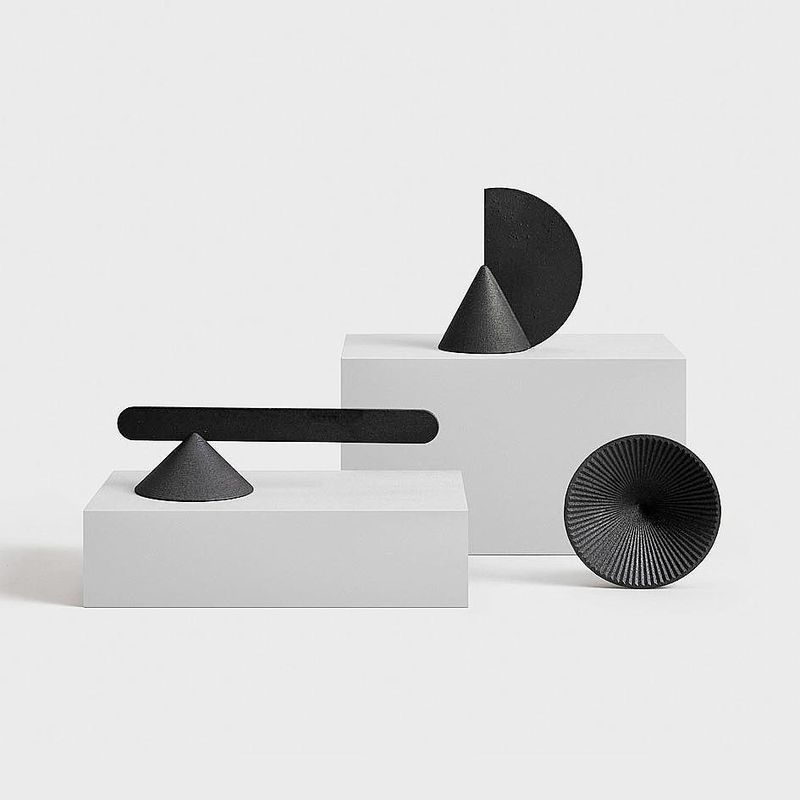 image: APEX-HALCYON-OCASO X OTHR.@othr__••“The series consists of candle snuffers in 3D printed steel. These three geometric snuffers each bring a fresh take to a classic form. While the candle snuffers are unique, shapes are repeated throughout so that... by producture