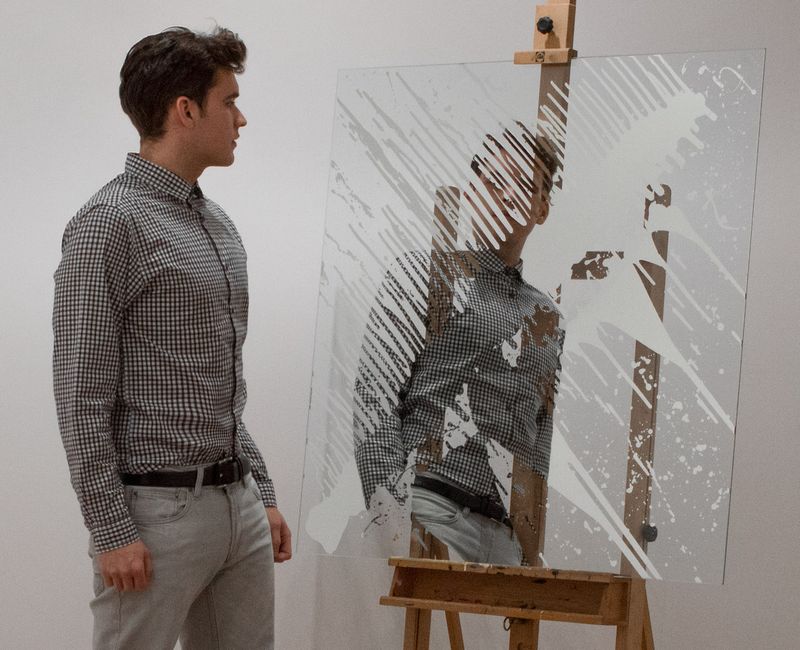 image: Liquid Mirror Painting "The human condition" by paulojfutre