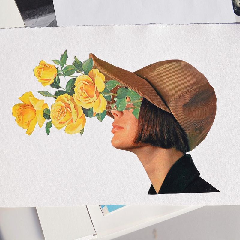 image: Nothing but Roses / Analog collage on...#collageart #roses #collage_guild #cutandpaste #analogcollage #minimalistart #collagecollectiveco #handcutpaper #taidekollaasi #riikkafransila #analogcollagecommune #surrealart #finnishartist #c_expo #surreal # by vintageart_originals