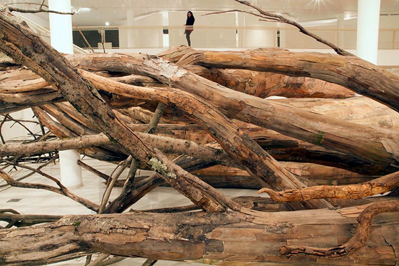 image: Henrique Oliveira Roots Installation in Sao Paulo by angelasuarez