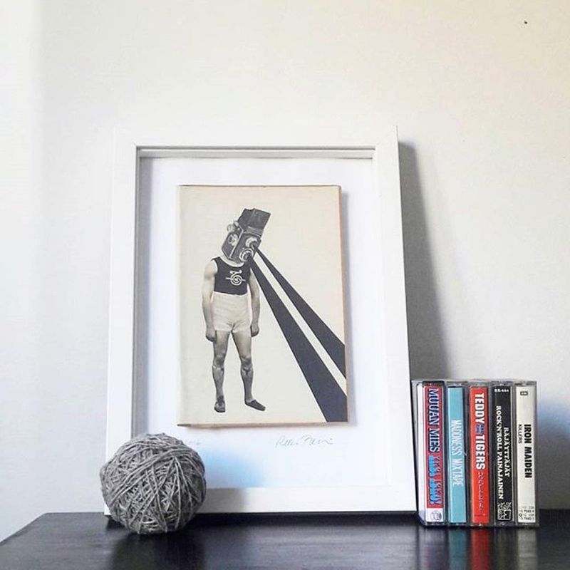 image: This is something I don't get used to... seeing my art in someones home. ? Feels like I am the happiest person on earth. ?? @hyvassaseurassa (Framed Originals for sale at @vallilanstoori Helsinki) by vintageart_originals
