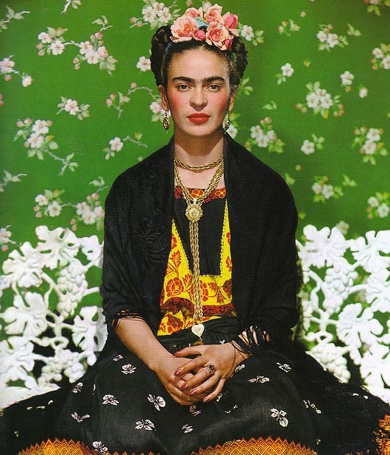 image: Artist Frida Kahlo was born on this day in 1907. "I leave you my portrait so that you will have my presence all the days and nights that I am away from you." #fridakahlo by ratedmodernart