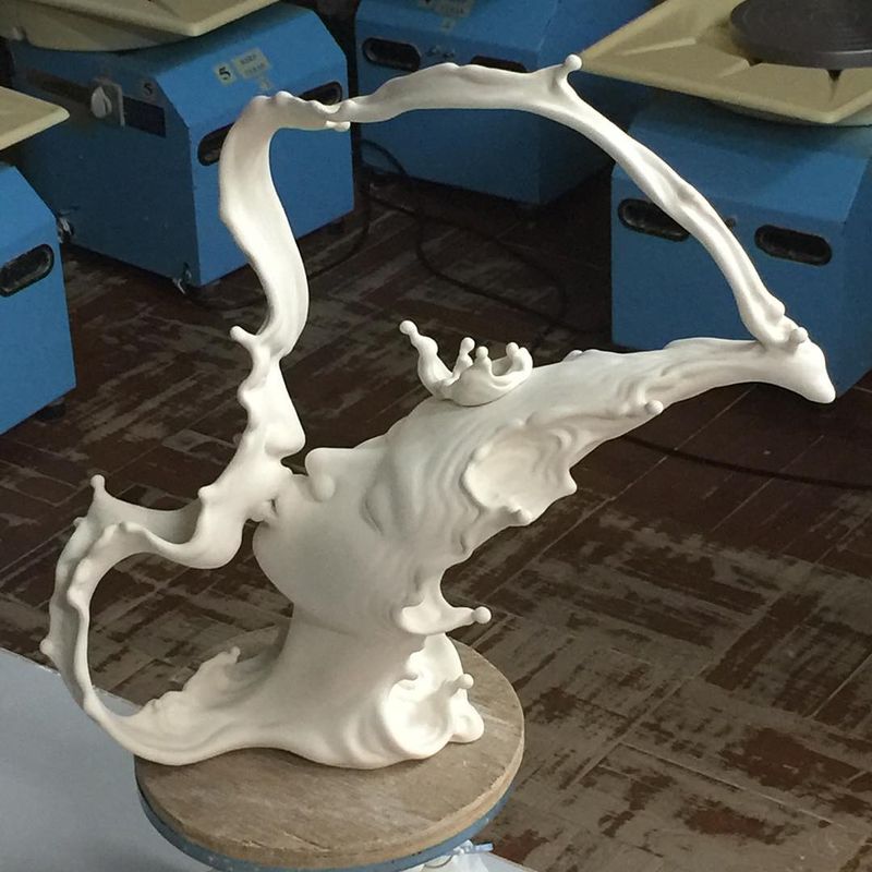 image: 'The Kiss' in...The sculpture has been done perfectly. In order to reduce the risk of cracking during drying. It took me three weeks for the drying process. So far so good. Now waiting for bisque firing. Wish me good luck!......#arts #sc by johnsontsang