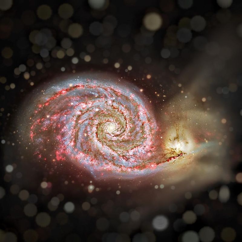 image: Hydrogen in M51 by thehubblescope