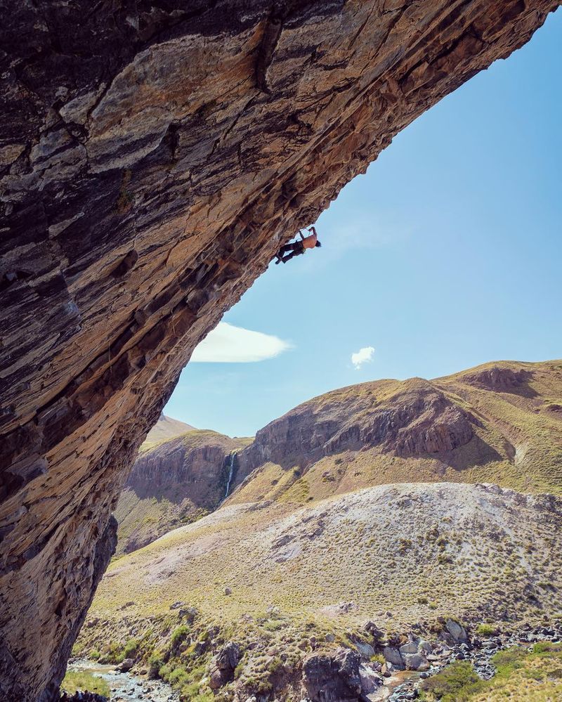 image: One more from the Valle de los Condores in Chile of @alexhonnold on a wildly steep and classic 7c. What are my chances of doing it first try I asked my buddy @mattsegal who had just lowered down from the route?? He responded, "not very good!" Alex... by cedarwright