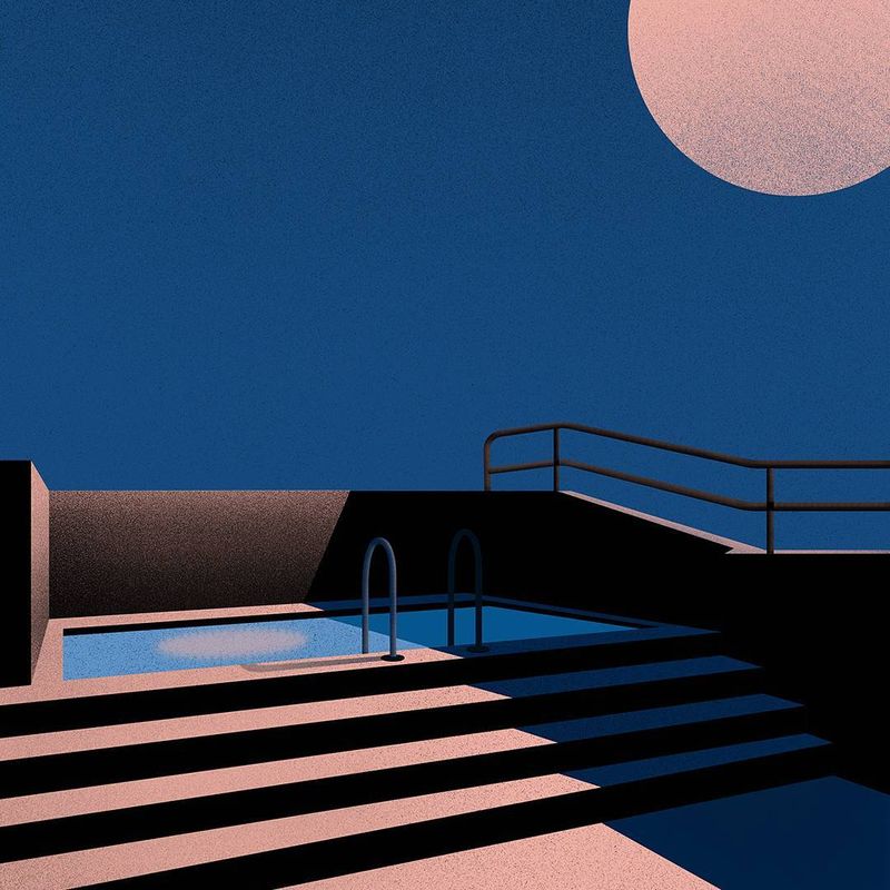 image: Guang Hong Zhang's 'Light' series is all about the streamlined play of silhouettes, with shades of rose quartz, cornflower blue and deepest black exaggerating creeping feelings of isolation. by saatchigallery