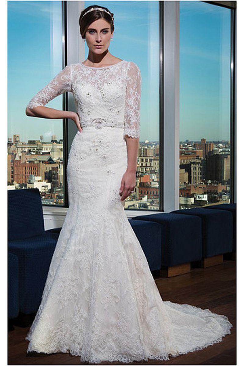 Extravagant Mermaid Half Sleeves Wedding Dresses Samyroad